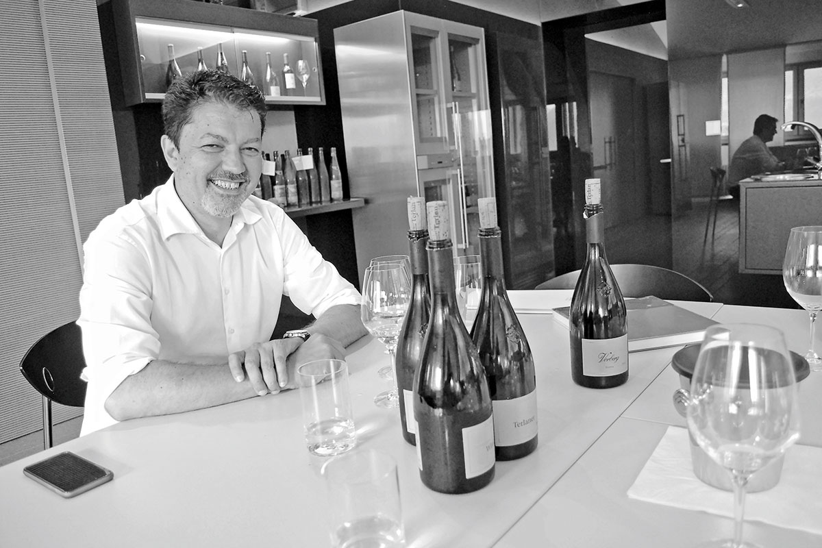 Cantina Terlan – Genossen, schafft. Marketingchef Klaus Gasser bei der Degustation mit ALPS