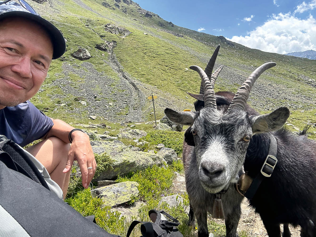 Bock auf ein Selfie: Autor/Fotograf Enno beim Abstieg zur Kleblealm.