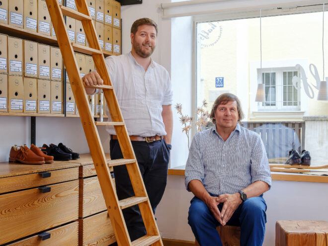 Ein Fall für zwei: Achim Wünsch (r.) und Luca Reinhardt führen das Label gemeinsam.